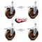 Service Caster 6 Inch High Temp Phenolic Swivel 10mm Stem Caster Set with Total Lock Brake SCC-TSTTL20S615-PHSHT-M1015-4 - alternate 1